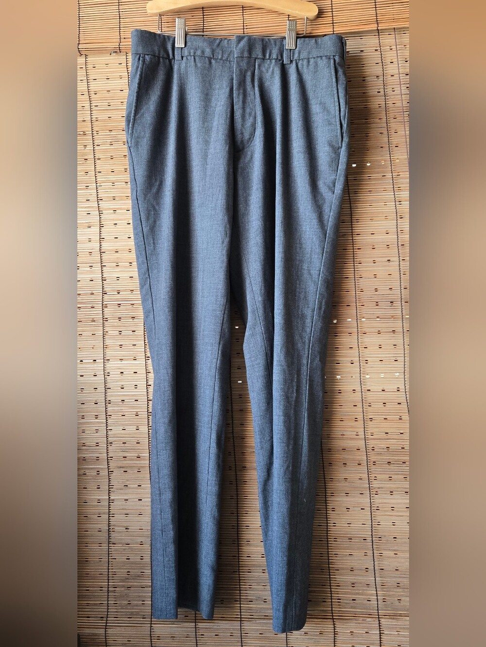 George Men's Gray Dress Pants 30x30 Flat Front Career Office Slacks Pockets